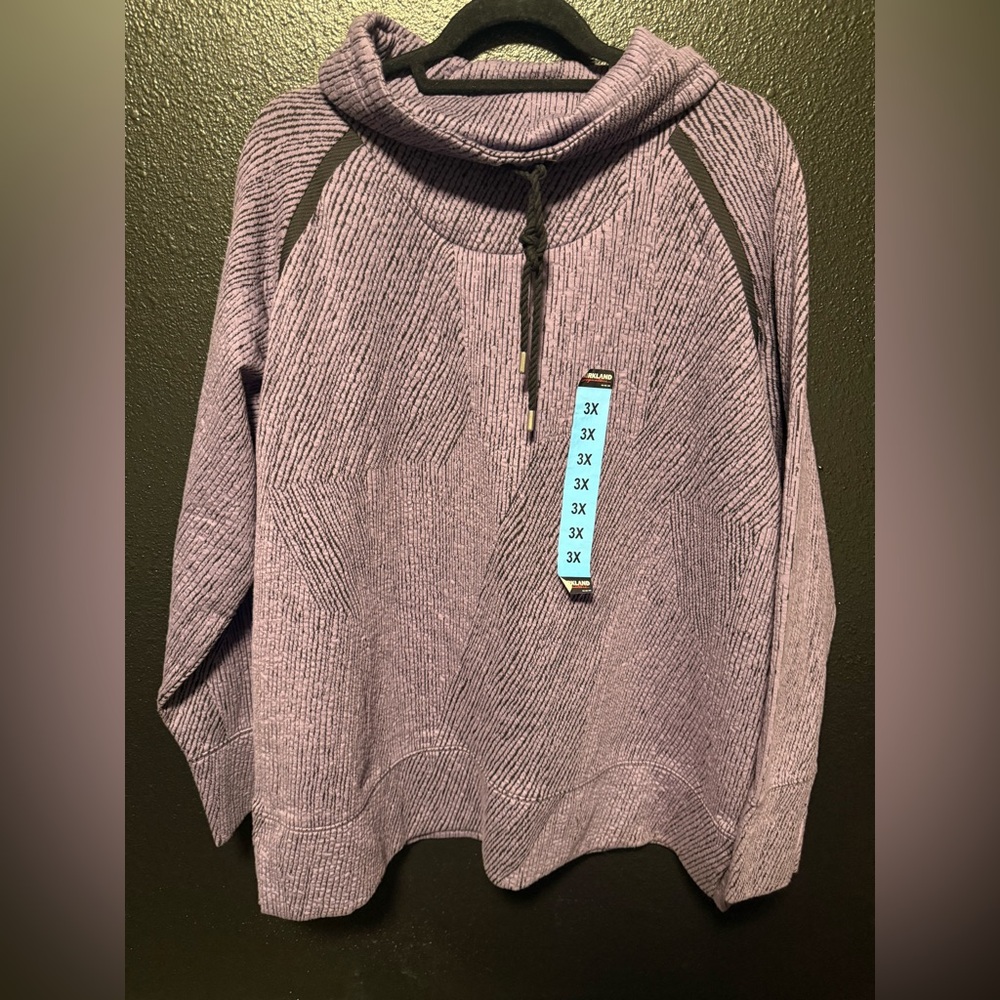 Kirkland brand purple and black cowl neck sweater/sweatshirt